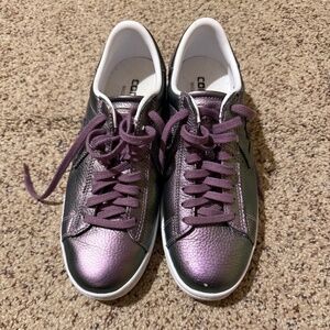 Purple metallic converse